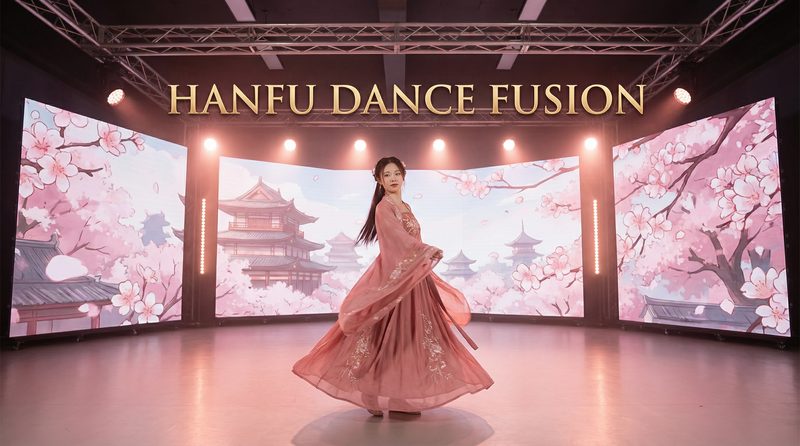 黄色仓库汉服舞蹈视频